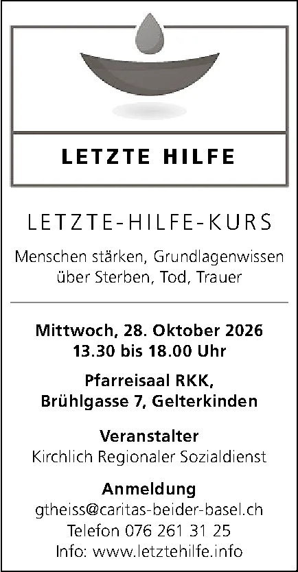 Logo mit Tropfen über einer Schale und dem Schriftzug Letzte Hilfe.